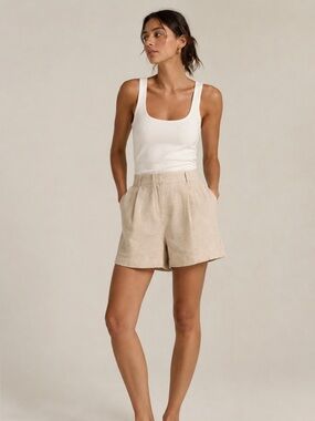 DISSH Tan Bermudas High-Waisted Relaxed Fit